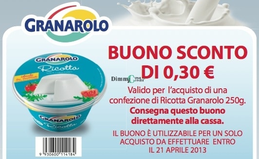 Buono sconto Granarolo