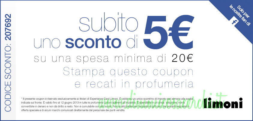 Ecco come avere 5 euro di buono sconto  da utilizzare entro l'8/11 