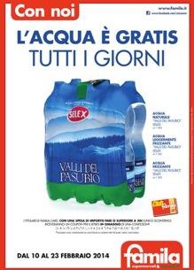 Coupon Acqua gratis da Famila