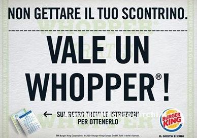 Panino Burger King Gratis