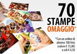 70 stampe foto omaggio con Photosi