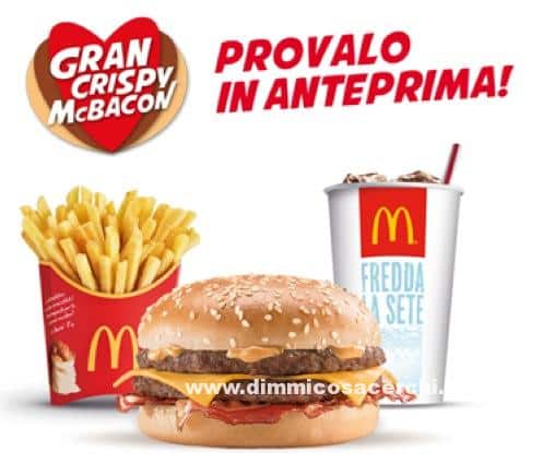 Coupon Mc Donald nuovo Gran Crispy McBacon