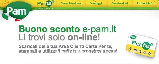 Buoni sconto Pam on-line