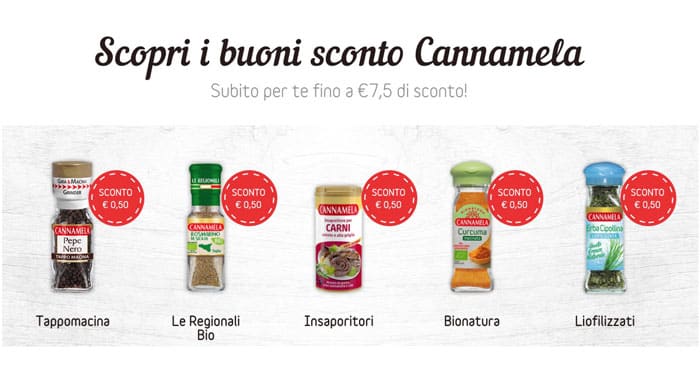 Buoni sconto Cannamela