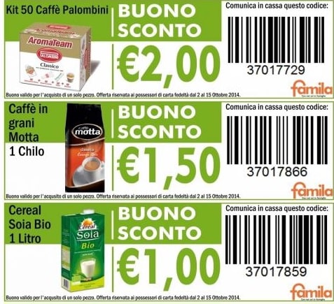 buoni sconto famila