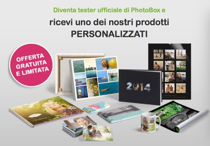 Diventa tester Photobox e scegli quale prodotto ricevere