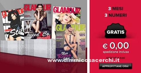 Rivista Glamour omaggio per 3 mesi