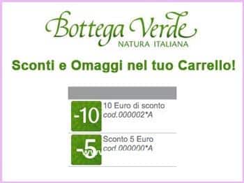 Bottega verde sconto 15 euro per tutti