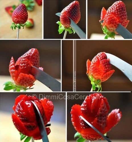 Creare una rosa con le fragole: idea per San Valentino