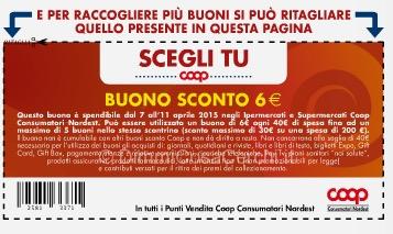 Buoni sconto Coop Nordest nei punti vendita e sul volantino
