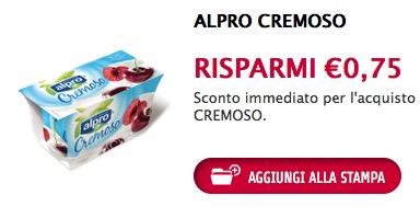 Buono sconto yogurt Alpro Cremoso