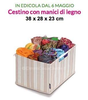 Cestino con manici di legno