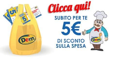 Dem Supermercati, buono sconto 5 euro