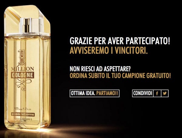 campione omaggio million cologne