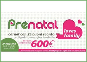 Buoni sconto Prenatal di Giugno