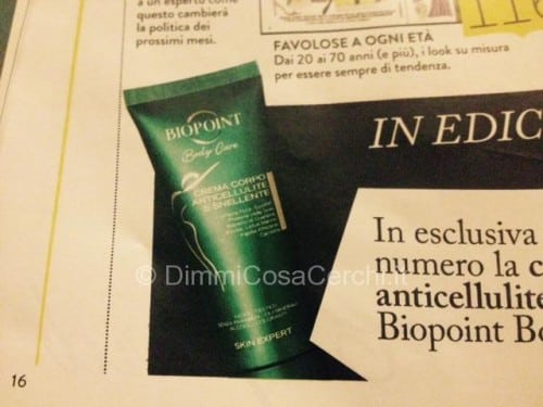 Allegato rivista Grazia, anticellulite Biopoint