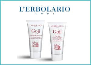 Donna moderna con Bagnoschiuma + Crema Corpo Goji