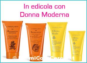 Donna moderna con Shampoo e Bagnodoccia Erbolario