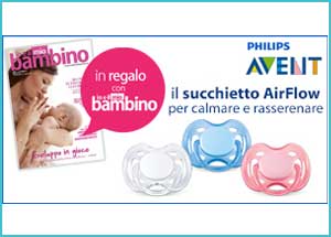 Rivista Io e il mio bambino di Agosto con succhetto Avent AirFlow