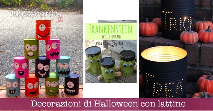 Decorazioni di Halloween con lattine