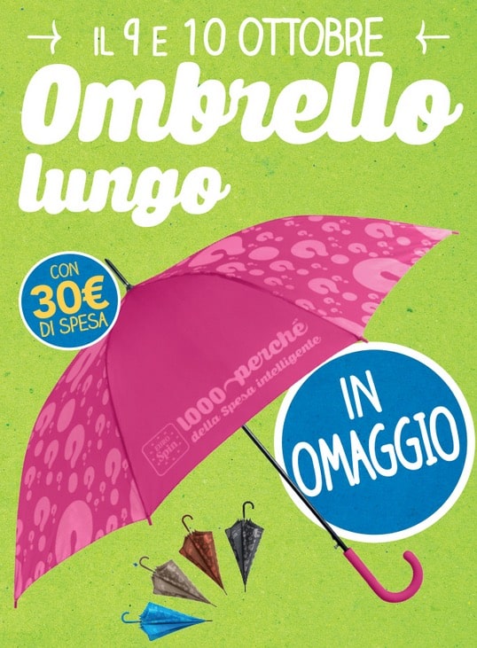 ombrello in regalo da Eurospin