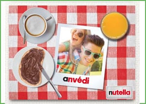 Nutella tovaglietta personalizzata omaggio