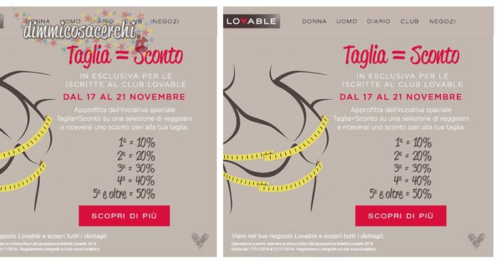 Lovable taglia sconto