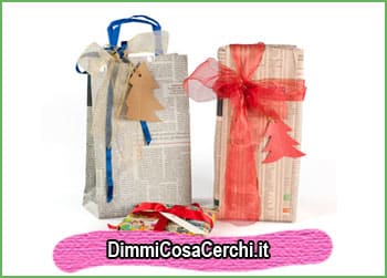 Regali di Natale con carta riciclata dai giornali