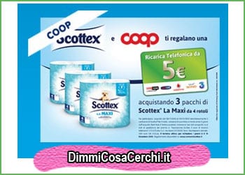 Ricarica telefonica omaggio con Scottex e Coop