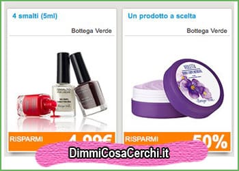 Buoni sconto Bottega Verde negozi