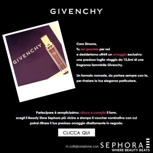 campione omaggio givenchy