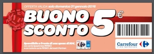 Buono sconto Carrefour per la spesa