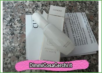 Profumo Clinique Aromatcs White ricevuto gratis!