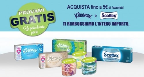 Provami gratis Kleenex, nuovo premio sicuro