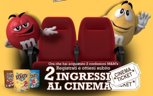 Ingressi cinema omaggio con M&M's