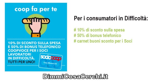 Agevolazioni Coop Alleanza 3.0 per lavoratori in difficoltà