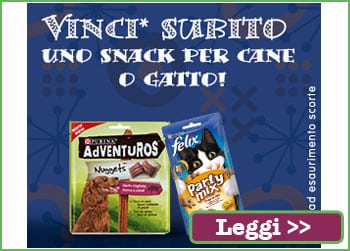 Vinci uno snack per cane o gatto con Purina