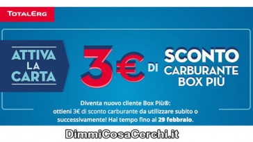 Sconto carburante TotalErg Box Più