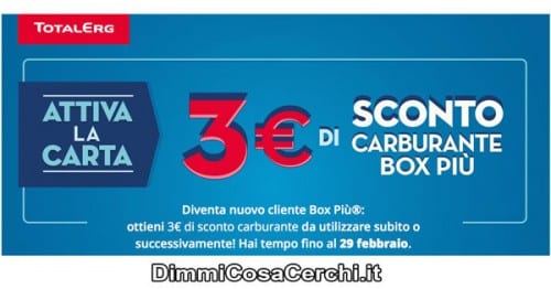 Sconto carburante TotalErg Box Più