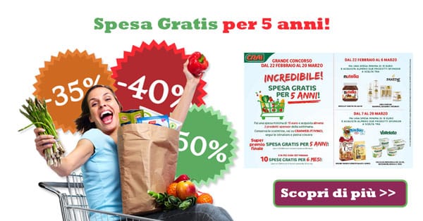 Concorso Crai, vinci la spesa gratis per 5 anni