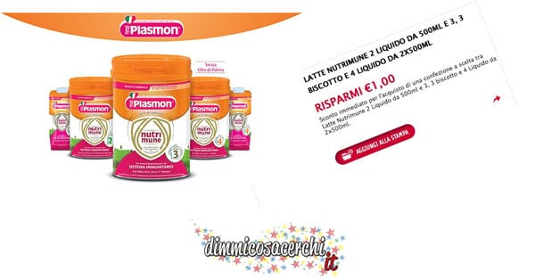 Buoni sconto Plasmon latte Nutrimune