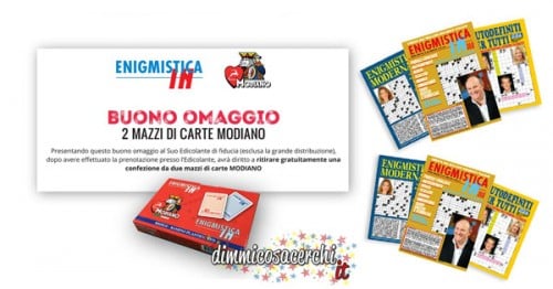 Carte Modiano omaggio con Enigmistica In