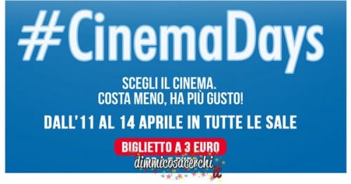 Cinema a prezzo scontato con #cinemadays