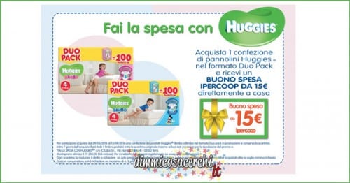 Huggies premio sicuro: buoni spesa Ipercoop da 15€