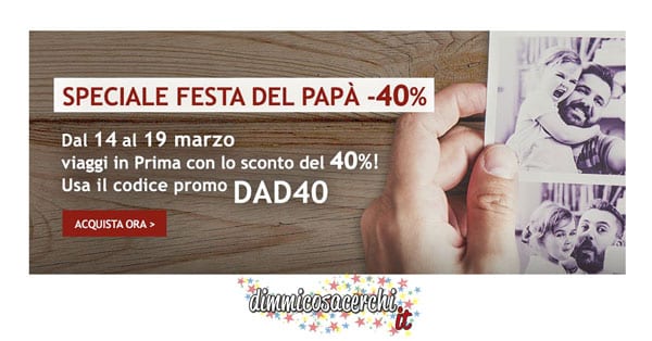 Italo Treno, Festa del Papà con il codice sconto