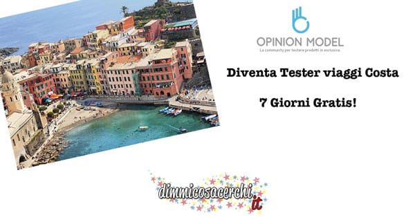 Opinion Model, diventa tester viaggi Costa