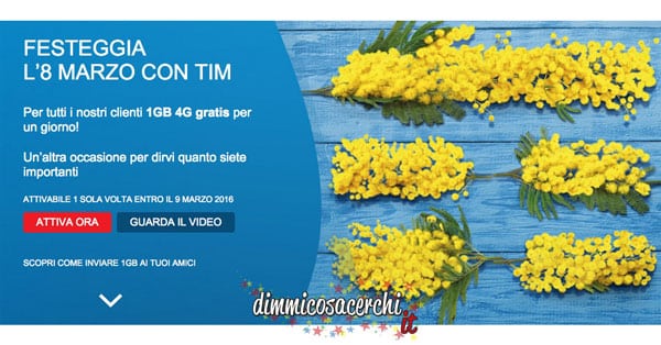 Tim ti regala 1 Giga gratis per la festa della donna