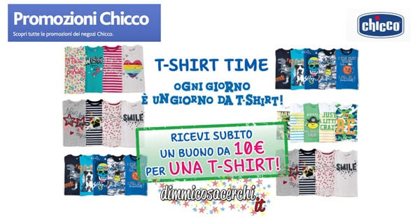 Promozione Chicco, 10€ in regalo per una T-shirt