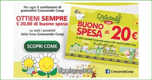 Buoni sconto Crescendo Coop (premio sicuro)