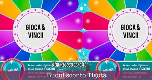 La ruota dei buoni sconto Tigotà